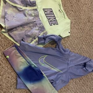 Nike Kids' Activewear Set in Lime and Lavender